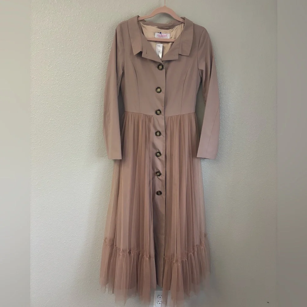 soft brown‎ fairycore midi dress - Picture 3 of 4